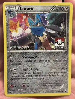 Lucario Fates Collide Reverse Holo 63/124 - Pokemon League 2nd Place Stamped LP - Image 1