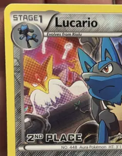 Lucario Fates Collide Reverse Holo 63/124 - Pokemon League 2nd Place Stamped LP - Image 4