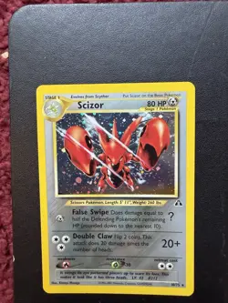 Pokemon Scizor Holo Rare 10/75 Neo Discovery Set Vintage 2001 - Image 2