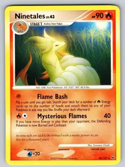 Ninetales 36/127 Rare Platinum Pokemon Moderately Played - Image 1