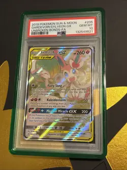 Pokemon Gardevoir & Sylveon GX PSA 10 W/Guard - Tag Team 205/214 Unbroken Bonds - Image 2