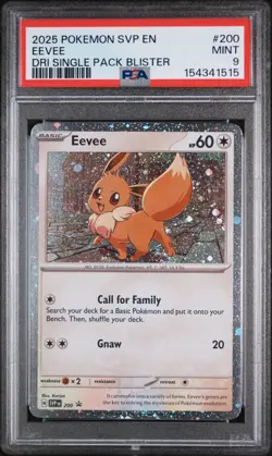 2025 POKEMON SVP EN-SV BLACK STAR PROMO #200 EEVEE PSA 9 - Image 1