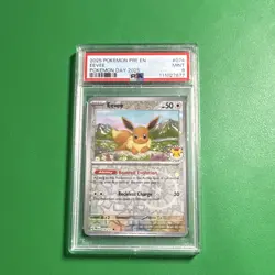 Pokemon TCG PSA 9 Eevee Pokemon Day 2025 Promo Holo 074/131 English - Image 1