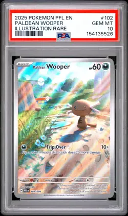 2025 POKEMON PFL EN-PHANTASMAL FLAMES ILLUSTRATION RARE PALDEAN WOOPER PSA 10 - Image 1