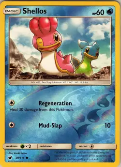 Shellos 29/111 Common - Pokemon TCG SM: Crimson Invasion - Reverse Holo (NM) - Image 1