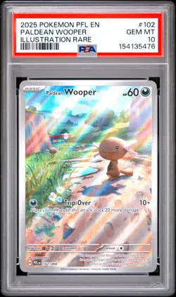 2025 POKEMON PFL EN-PHANTASMAL FLAMES ILLUSTRATION RARE PALDEAN WOOPER PSA 10 - Image 1