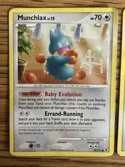 Pokemon TCG Rising Rivals Munchlax 77/111 Snorlax 33/111 Heavily Played Lot - Image 3