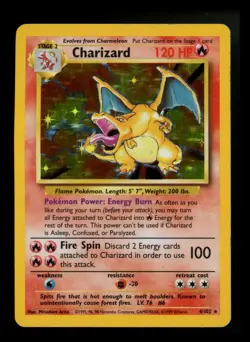 Charizard 4/102 Base Set 1999 Holo Rare WOTC Vintage Pokemon Card TCG - Image 1