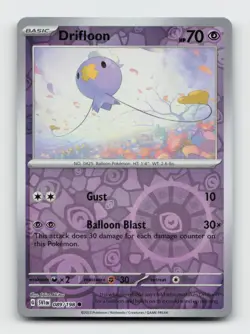 Drifloon 089/198 Common SVI Scarlet & Violet Pokemon Reverse Holo Near Mint - Image 1