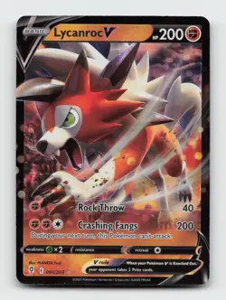 Lycanroc V 091/203 V Rare EVS Evolving Skies Holo Pokemon Holo Near Mint - Image 1