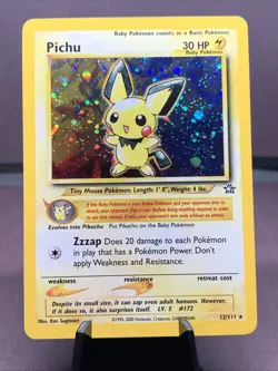 Pokemon TCG Pichu 12/111 Neo Genesis Holo Rare WOTC VTG 2000 NM-/LP+ - Image 1