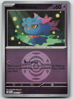 Misdreavus (Dusk Ball) 085/217 Ascended Heroes Pokemon Reverse Holo NM Common - Image 1