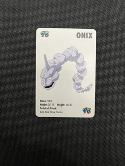 1998 POKEMON ONIX CARD KFC MINI NINTENDO Card #95 - Image 1