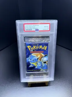 Blastoise 1999 Pokemon Base Set Booster Foil Pack Art Spanish Variant PSA 8 - Image 1