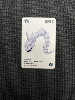 1998 POKEMON ONIX CARD KFC MINI NINTENDO Card #95 - Image 1