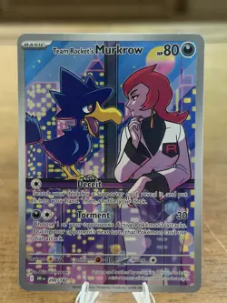 Pokemon Team Rockets Murkrow Illustration Rare 200/182 Destined Rivals - Image 1