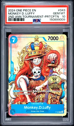 2024 ONE PIECE PROMOS #043 MONKEY D. LUFFY PSA 10 - Image 1