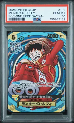 Bandai Monkey D. Luffy ONE PIECE DAY'24 JP Promo Holo #109 PSA 10 (2024) - Image 1