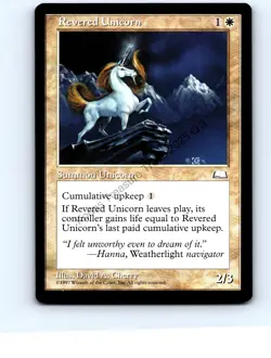 Revered Unicorn White Uncommon Weatherlight MTG NP NM/NM+ - Image 1