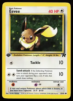Eevee 55/82 Common 1st Edition Team Rocket Pokemon Card - Image 1