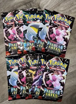 X10 Pokemon Paldean Fates Booster Pack FACTORY SEALED Lot of 10 Total Cards=100 - Image 2