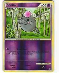 Spoink Common Reverse Holo Pokemon TCG HGSS Triumphant 77/102 MP - Image 1