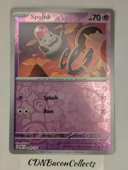 Spoink 090/197 Common Obsidian Flames Pokemon Reverse Holo Near Mint - Image 1