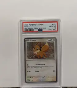 Pokemon Eevee 2025 Destined Rivals Black Star Promo #200 PSA 10 Gem Mint - Image 1