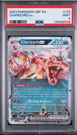 Charizard EX 125/197 Double Rare PSA Mint 9 Pokemon TCG SV Obsidian Flames - Image 1