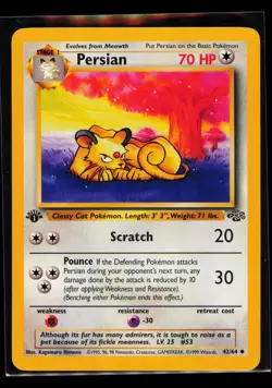 Persian 42/64 1ST EDITION UC Jungle Pokemon LP - Image 1