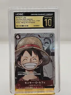 2025 One Piece JPN Monkey D Luffy 25th Anniv P-001 Manga Alt Art CGC 10 Pristine - Image 1
