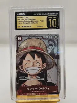2025 One Piece JPN Monkey D Luffy 25th Anniv P-001 Manga Alt Art CGC 10 Pristine - Image 2