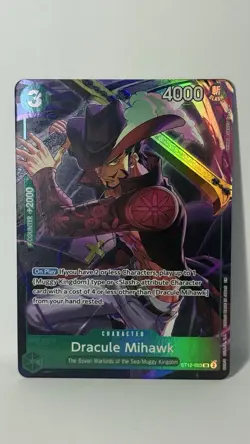 Bandai Dracule Mihawk ST12-003 SR Holo Foil Character English 4000 Power Cost 3 - Image 1