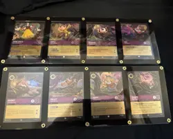 Disney Lorcana Wild’s Unknown Snow White & 7 Dwarfs 8-Card Full Holo Lot Holders - Image 1