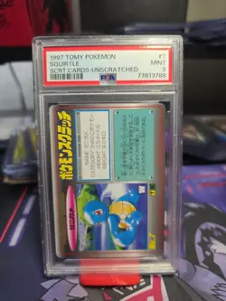 PSA 9 Squirtle 7 Tomy Pokemon Scratch Cards 1997 Scrt.Cards Unscratched - Image 1