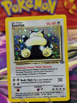 Pokemon TCG Snorlax Holo Rare Card 11/64 Jungle Unlimited Very Light Play! Wotc - Image 1