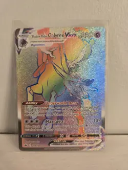 Pokemon TCG Shadow Rider Calyrex VMAX Rainbow Rare Card 204/198 Chilling Reign - Image 1