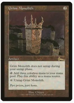 MTG Urza's Legacy Artifact Rare Grim Monolith Very Light Play Condition - Image 1
