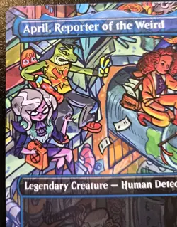 April, Reporter Of The Weird (Borderless) 0206 Uncommon Ninja Turtles MTG - Image 2