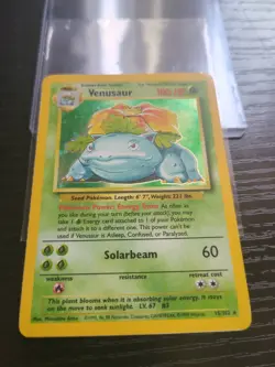 Pokemon TCG VTG WOTC Base Set Unlimited Venusaur 15/102 Holo Rare LP/NM - Image 1
