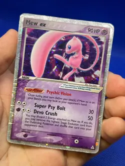 2006 Pokemon EX Holon Phantoms Mew ex 100/110 Ultra Rare DMG/CREASED - Image 2