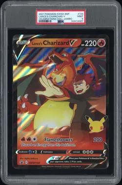 2021 POKEMON SWSH BLACK STAR PROMO #133 LANCE'S CHARIZARD V PSA 9 - Image 1