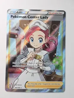 Pokemon Center Lady (Full Art) Vivid Voltage Ultra Rare 185/185 Pokemon - Image 1