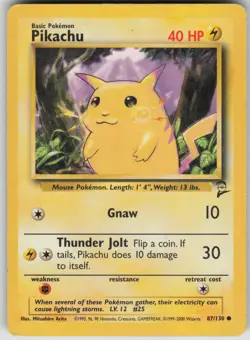 Pokemon TCG Pikachu Common Base Set 2 087/130 - Image 1