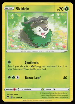 Skiddo 017/185 Common Vivid Voltage Pokemon Near Mint - Image 1