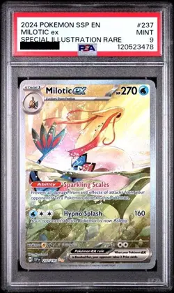 2024 POKEMON SSP EN-SURGING SPARKS SPECIAL ILLUSTRATION RARE MILOTIC EX PSA 9 - Image 2