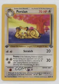 Persian 1st Ed. Pokemon Jungle #42 1999 - Image 1