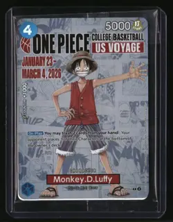 One Piece Promotion Cards Monkey.D.Luffy (055) (College Basketball) Sealed - Image 1