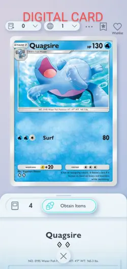 Pokemon Pocket Mobile Game Wisdom Of Sea And Sky Set Quagsire ◇◇ Rare Digital - Image 1