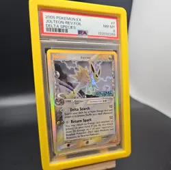 PSA 8 NM/MT 2005 Pokemon EX Delta Species Stamped #7 Jolteon Reverse Holo - Image 3